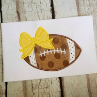 Football with Bow Machine Applique Design